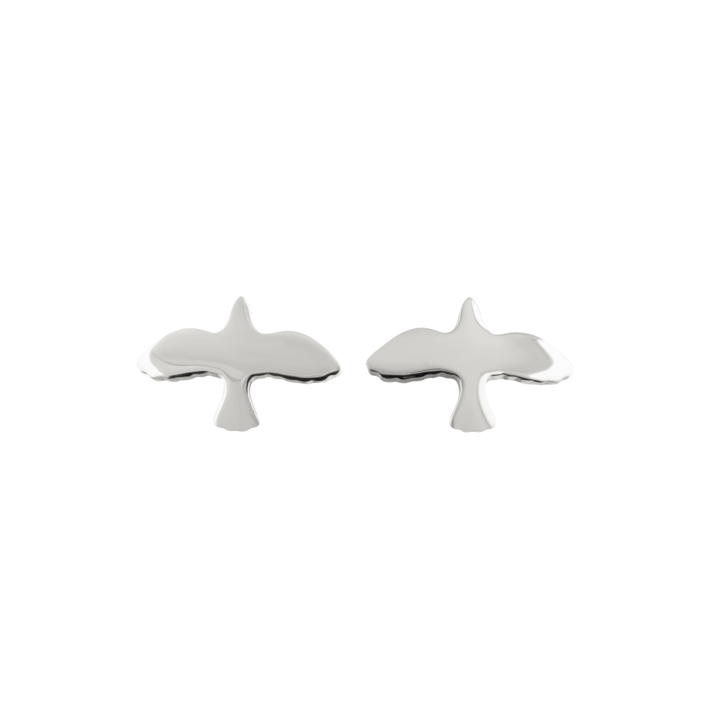 Dove Pin Earrings silver