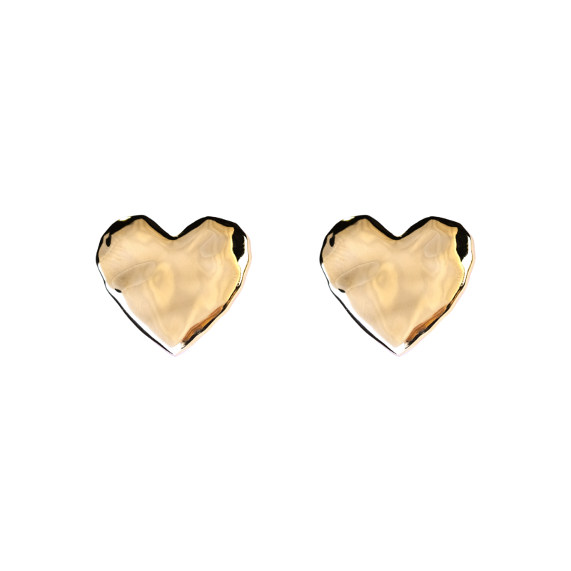 Emma Israelsson Organic Heart Earrings Gold