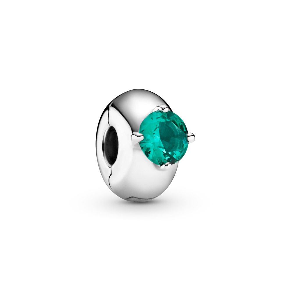 Pandora Charm "Green Round Solitaire Clip"