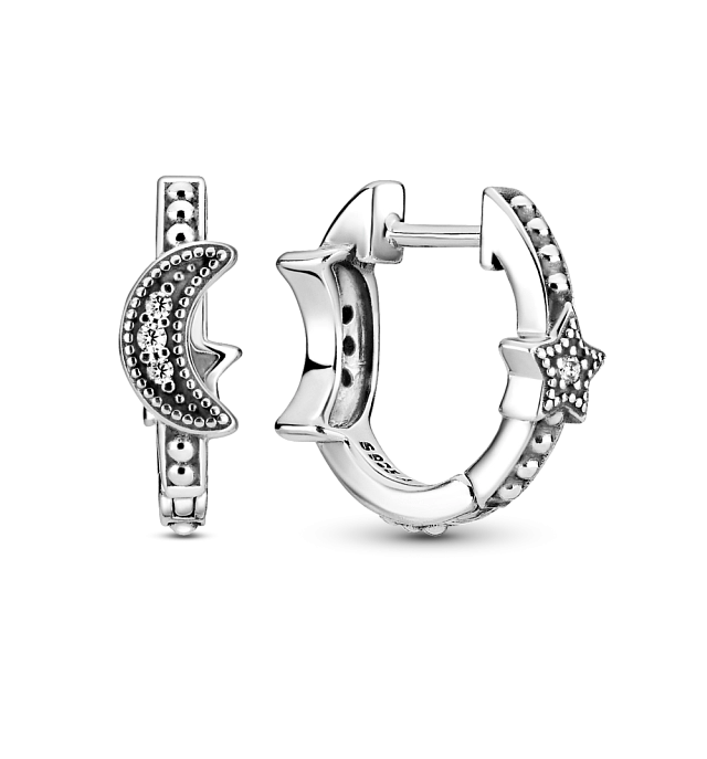 Pandora Örhängen "Crescent Moon & Stars"