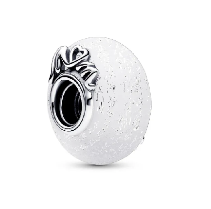 Pandora Charm "Glittery White Murano Mum & Love"