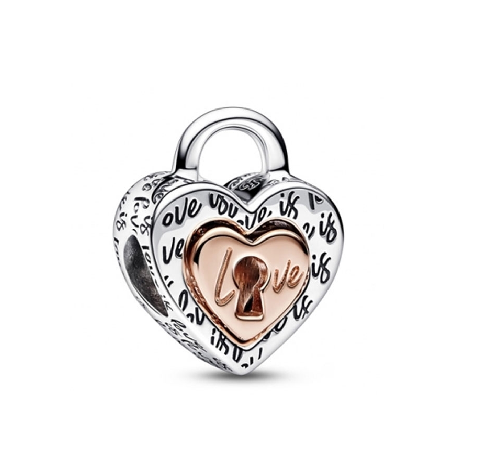 Pandora Charm "Padlock Splittable Heart" Silver