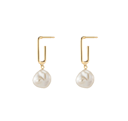 Emma Israelsson Baroque Pearl Earrings Gold