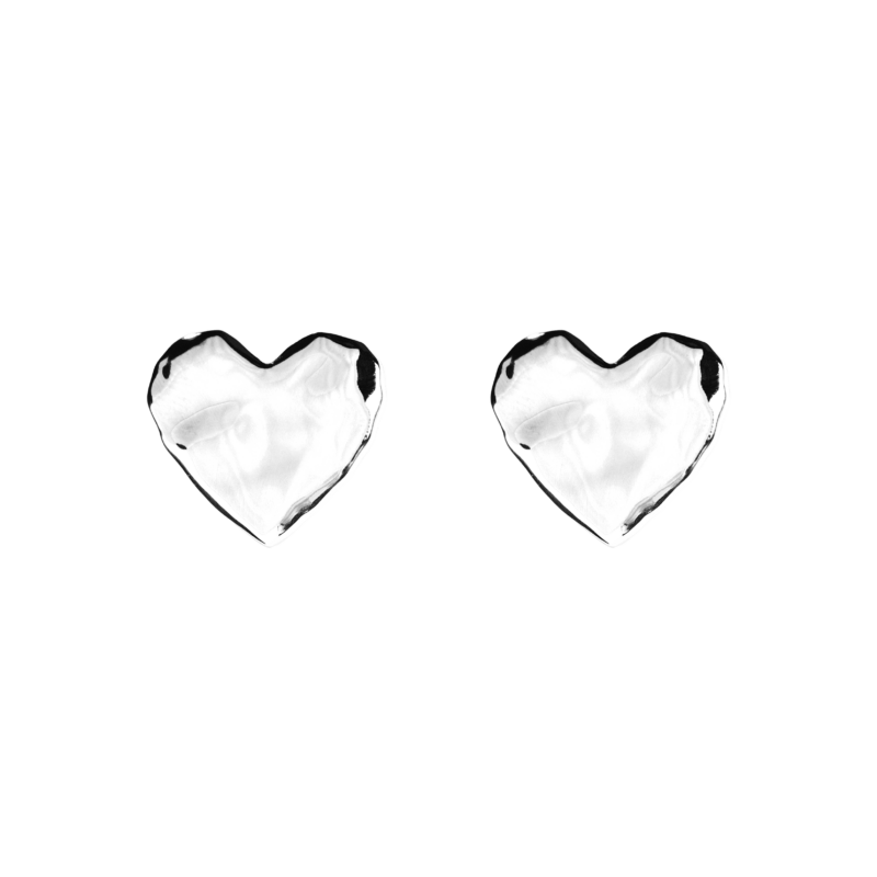 Emma Israelsson Organic Heart Earrings Silver