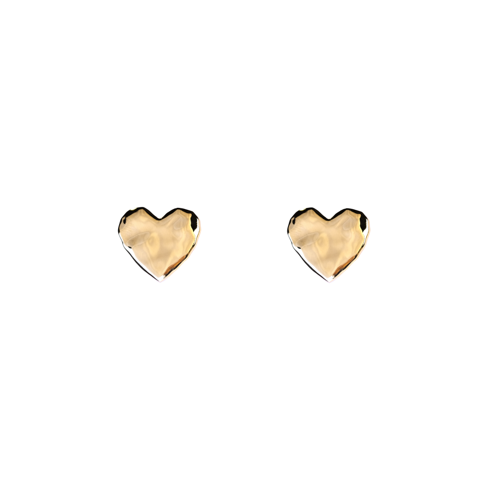 Organic heart mini earrings gold