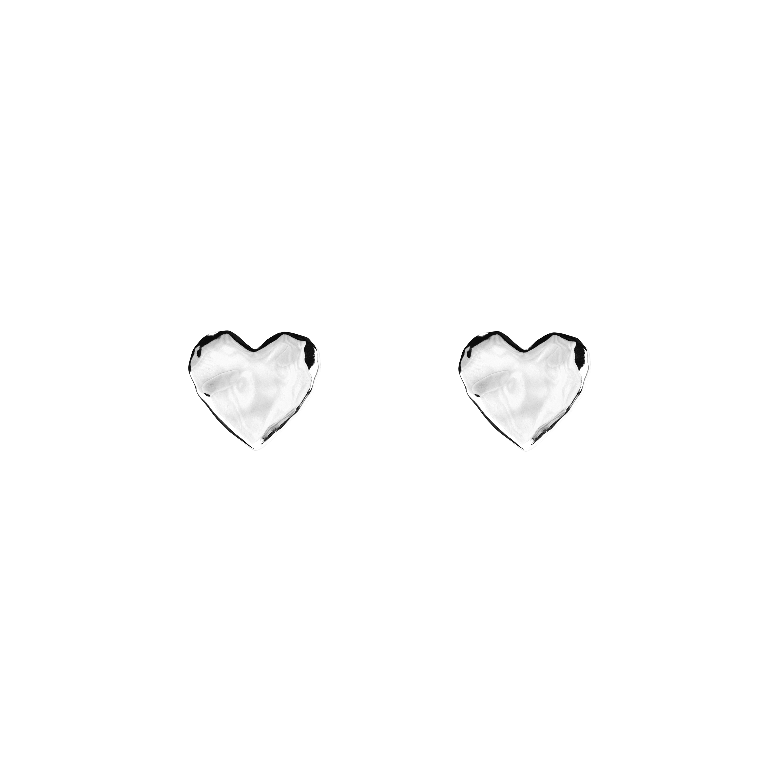 Emma Israelsson Mini Organic Heart Earrings Silver