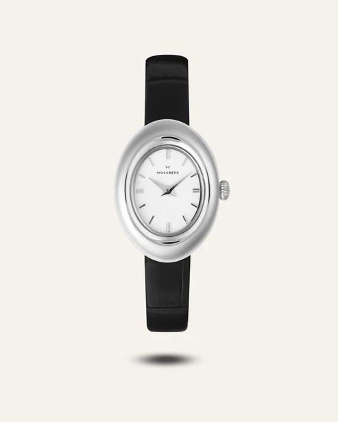 Mockberg Belle Oval Silver Leather