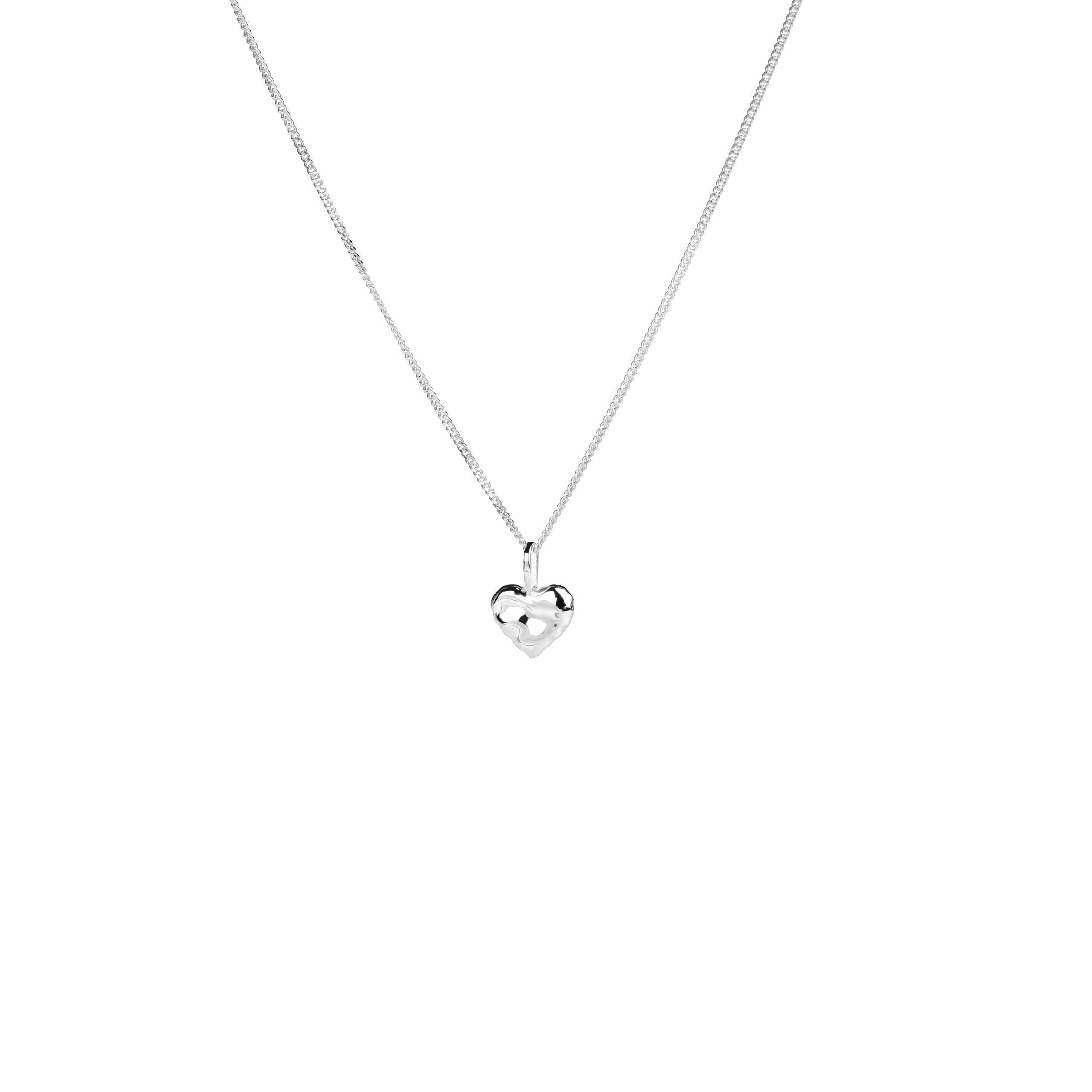 Emma Israelsson Mini Organic Heart Necklace Silver