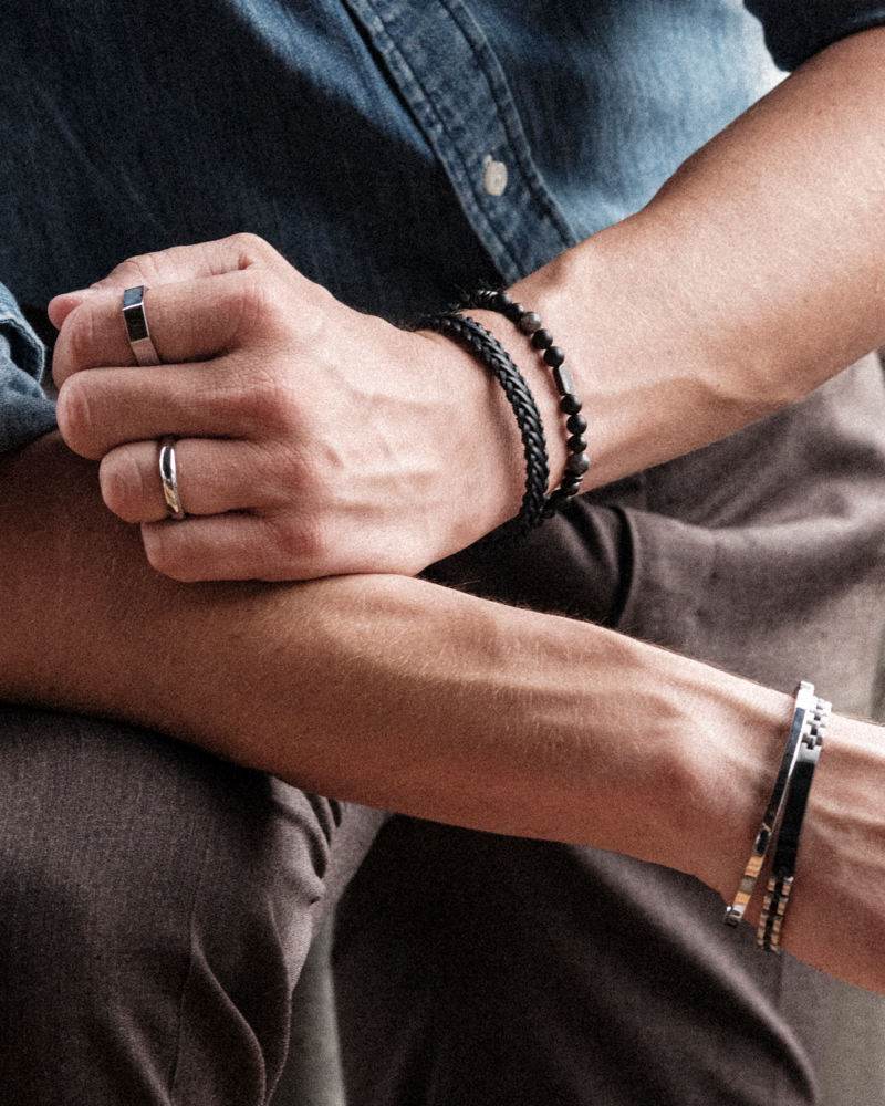 AROCK Armband Eddie Brun/Svart/Stål - Bild 2