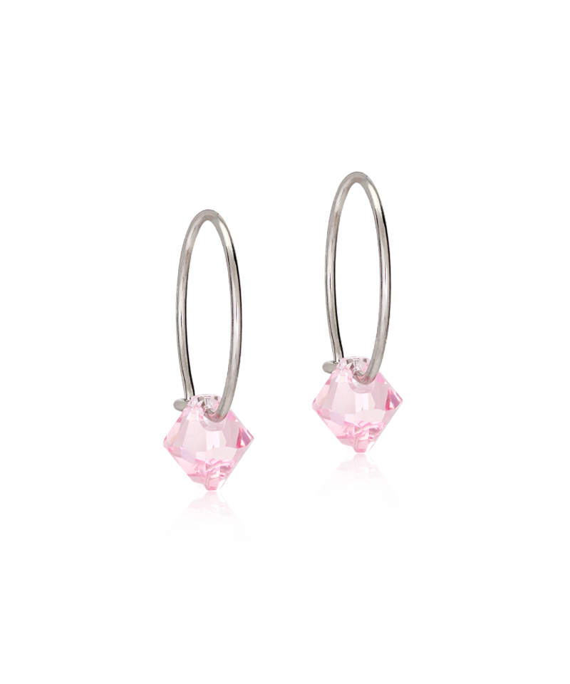 Blomdahl NT Ear Ring 14 mm Bicone Light Rose Örhänge