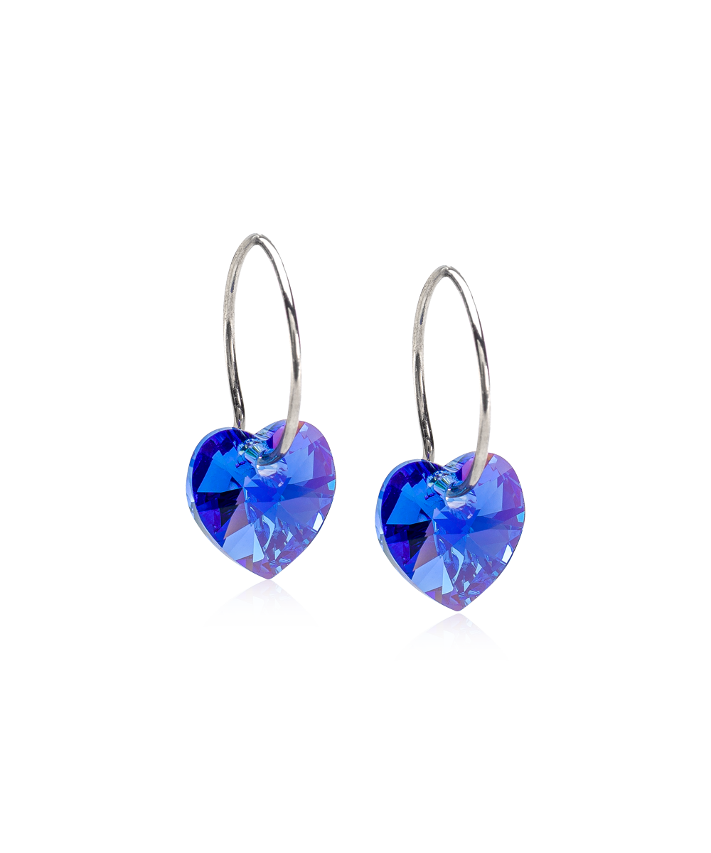 Blomdahl NT Ear Ring 14 mm Heart Sapphire Örhänge