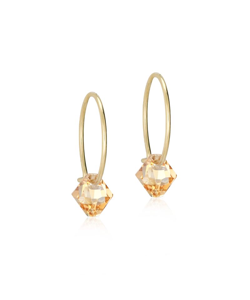 Blomdahl GT Ear Ring 14 mm Bicone Golden Shadow Örhänge
