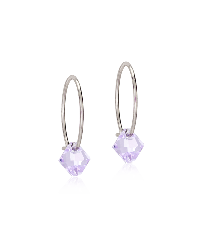 Blomdahl NT Ear Ring 14 mm Bicone Violet Örhänge