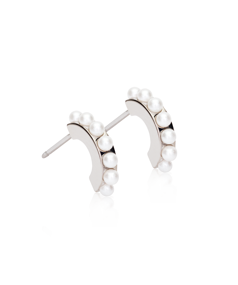 Blomdahl NT Pendant Pearl Curved White Örhänge