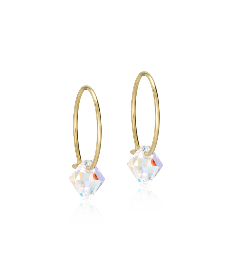 Blomdahl GT Ear Ring 14 mm Bicone Rainbow Örhänge