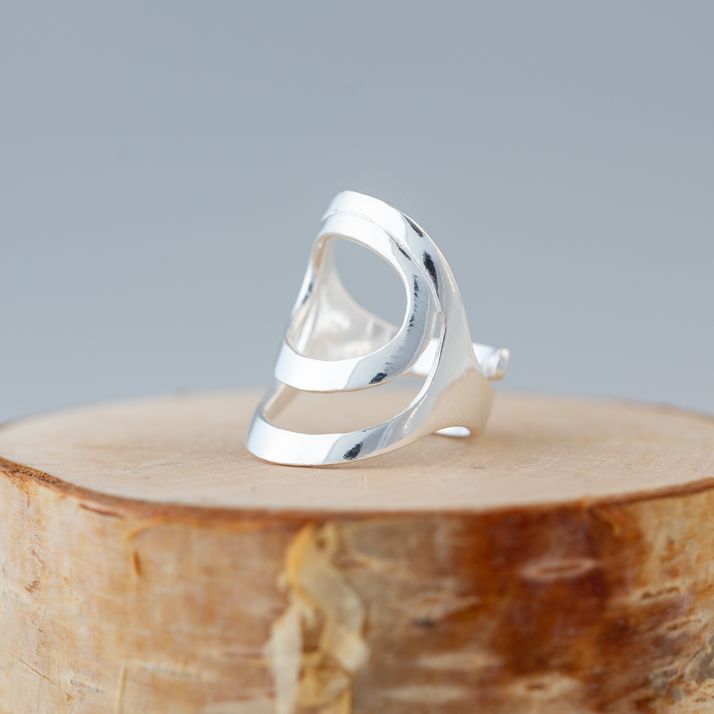 Jokkmokks Tenn Julevädno - Luleälv Ring Slät Silver - Bild 2